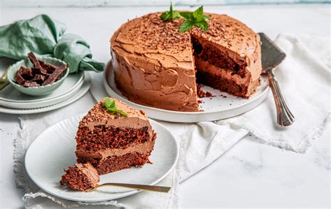 Saftig sjokoladekake med rømme rund form